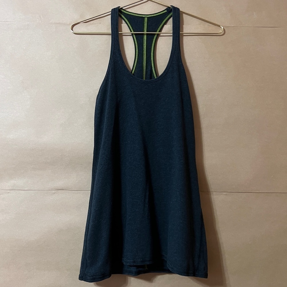 Lululemon | Ruched Gathered Back Racerback Tank Top Scoop Neck Grey Size 8